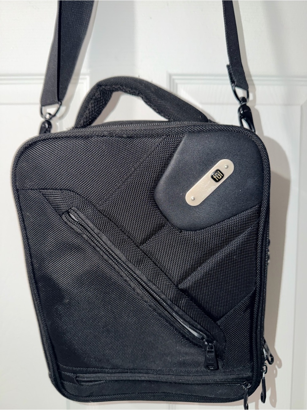 FUL Black Tech Messenger Bag Tablet Crossbody Shoulder Sling Travel Organizer